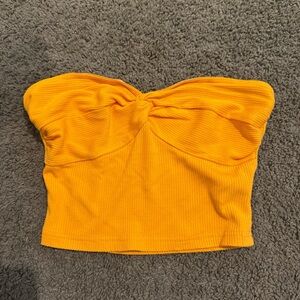 Women's Yellow Strapless Top